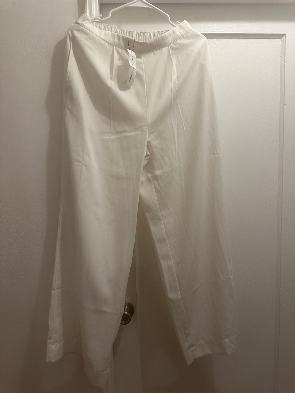 Women's ivory Wide Leg Pull-On Pant
